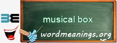 WordMeaning blackboard for musical box